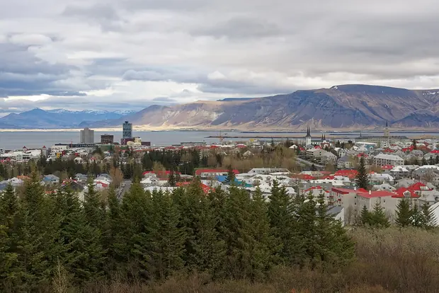The view from Perlan, Reykjavík, Nauthólsvík and Perlan