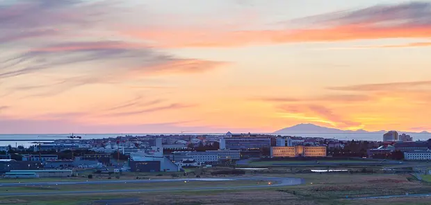 The view from Perlan, Reykjavík, Nauthólsvík and Perlan